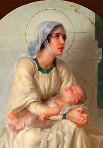 209x300 Virgin Mary Picture Madonna And Child Jesus Poster A3 Blessed - Mother Mary Painting