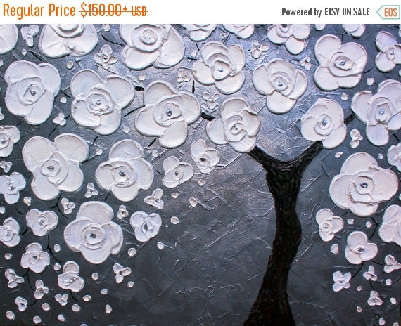570x464 Impasto Flower Painting With Palette Knife And Brush Metallic - Mother Of Pearl Painting