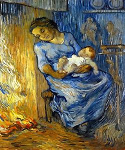 250x300 Mother And Baby Sleeping L' Homme Est En Mer Painting By Vincent - Mother Painting