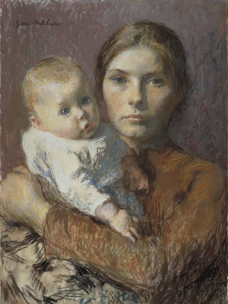 790x1054 Mother And Child 1904 Painting Gari Melchers Oil Paintings - Mother Painting