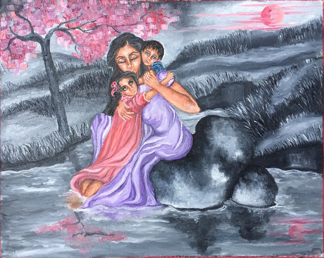 640x509 Sangeetha Bansal Artwork Mother S Love Original Painting Oil - Mother Painting Images