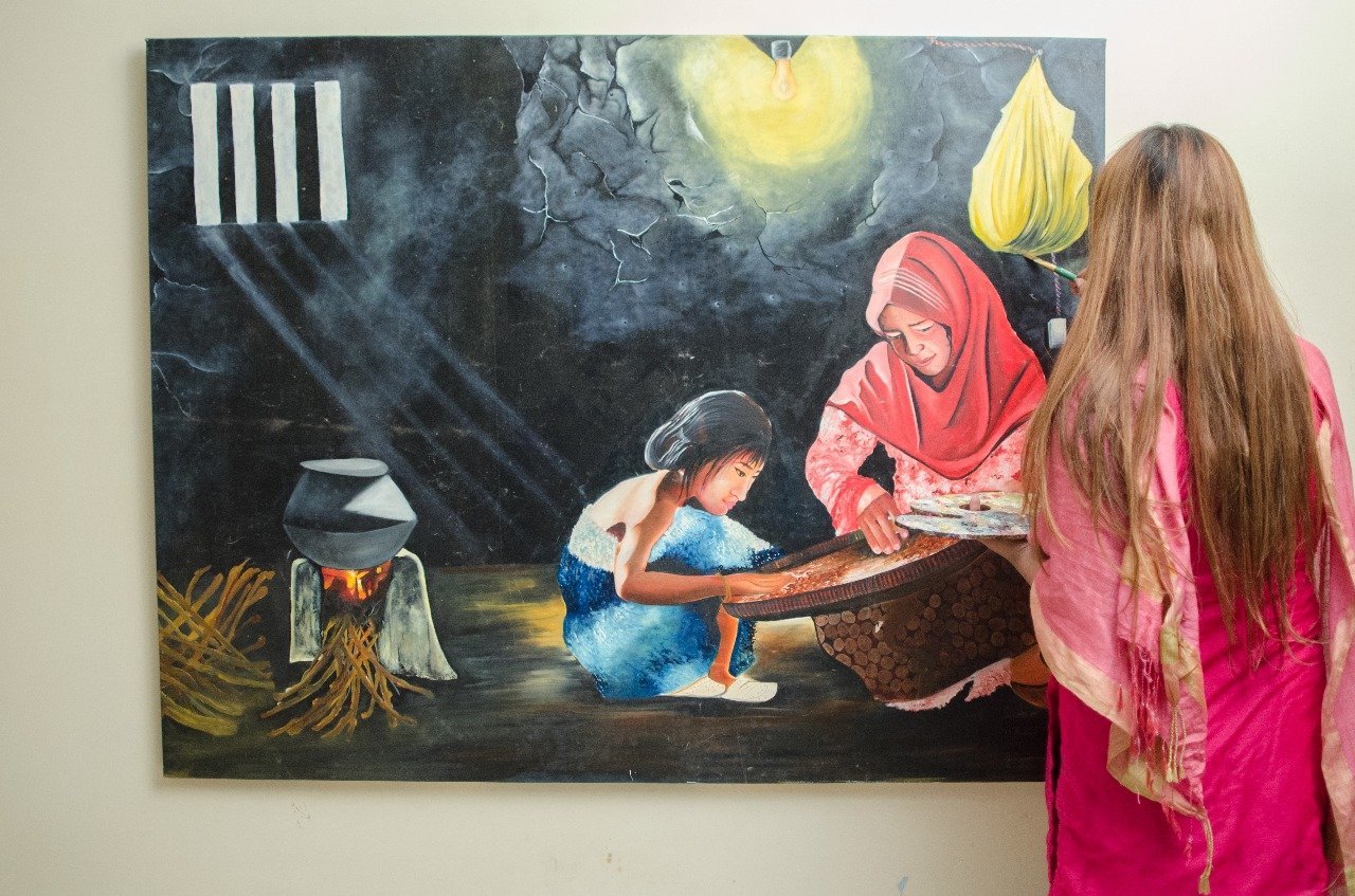 1280x847 The Village Mother Daughter Painting - Mother Painting Images