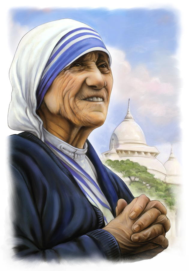 630x900 Mother Teresa Painting Painting By Patrick Hoenderkamp - Mother Teresa Painting
