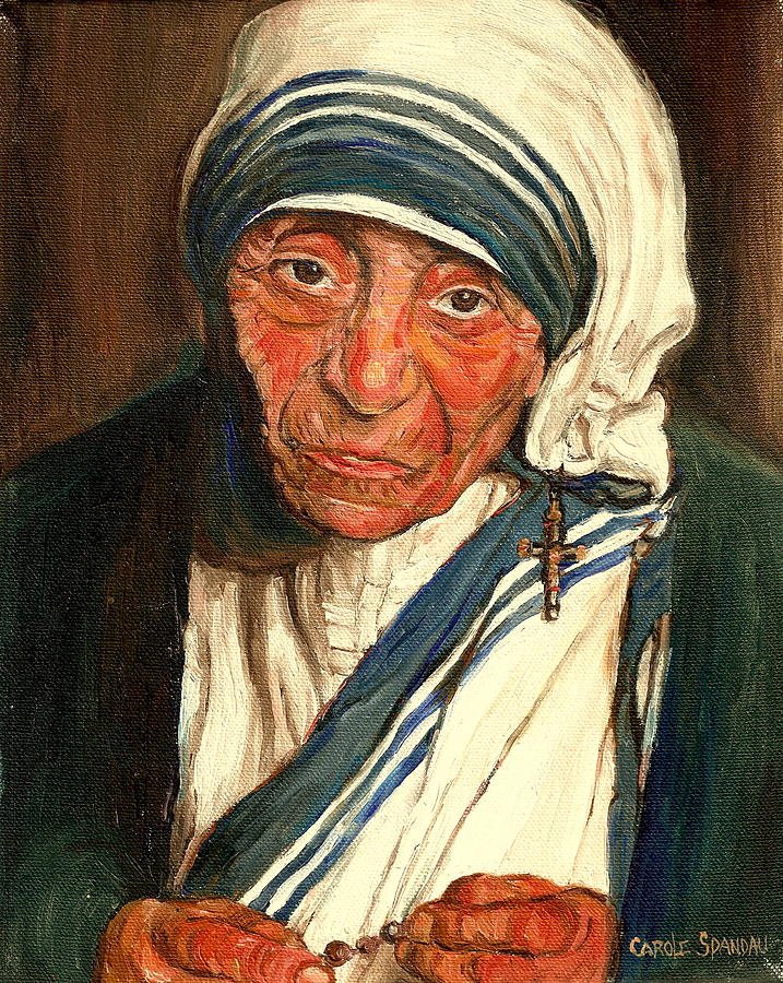 717x900 Mother Teresa Painting By Carole Spandau - Mother Teresa Painting