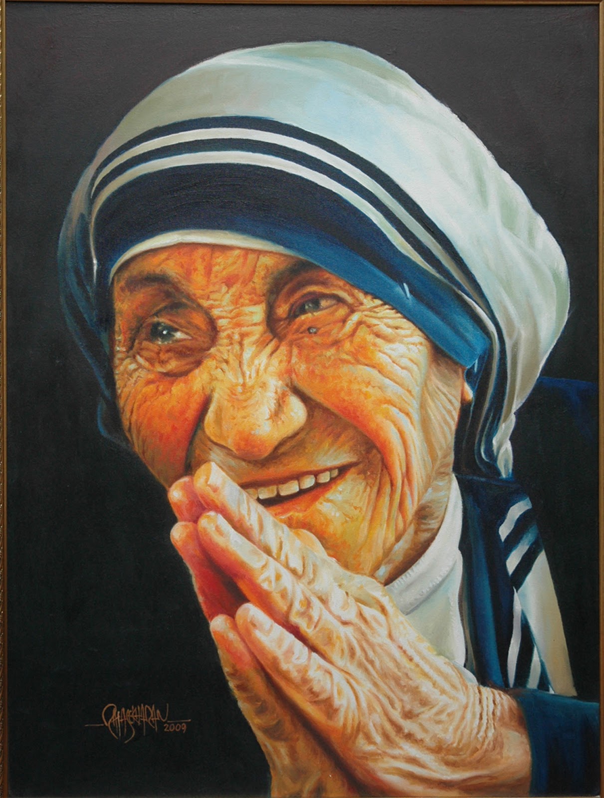 1211x1600 Realistic Paintings Mother Teresa - Mother Teresa Painting