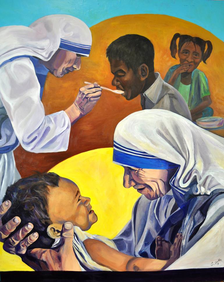 770x968 Saatchi Art Mother Teresa Painting By Crystal Zeller - Mother Teresa Painting