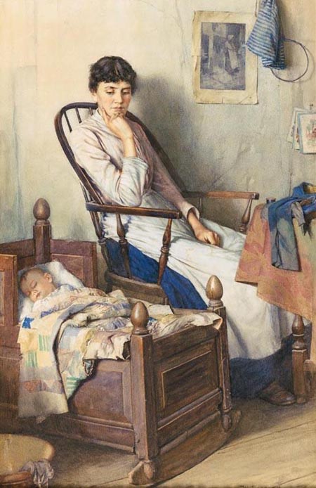 450x694 Motherhood Painting Walter Langley Oil Paintings - Motherhood Painting