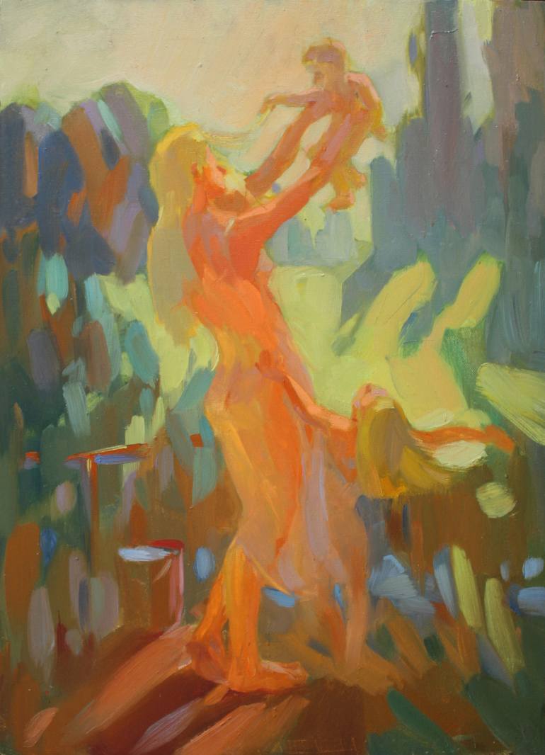 770x1066 Saatchi Art Joy Of Motherhood Painting By Kirill Petrenko - Motherhood Painting