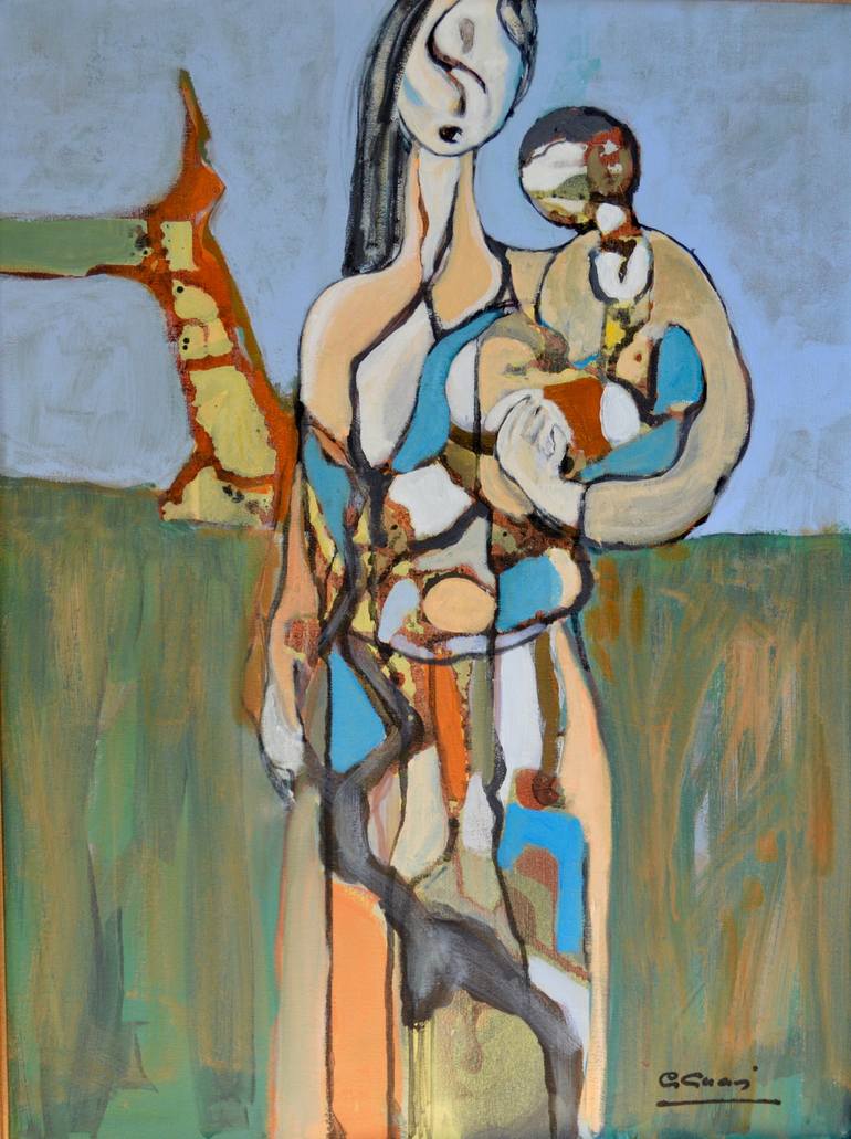 770x1031 Saatchi Art Motherhood Painting By Lorenzo Luciani - Motherhood Painting