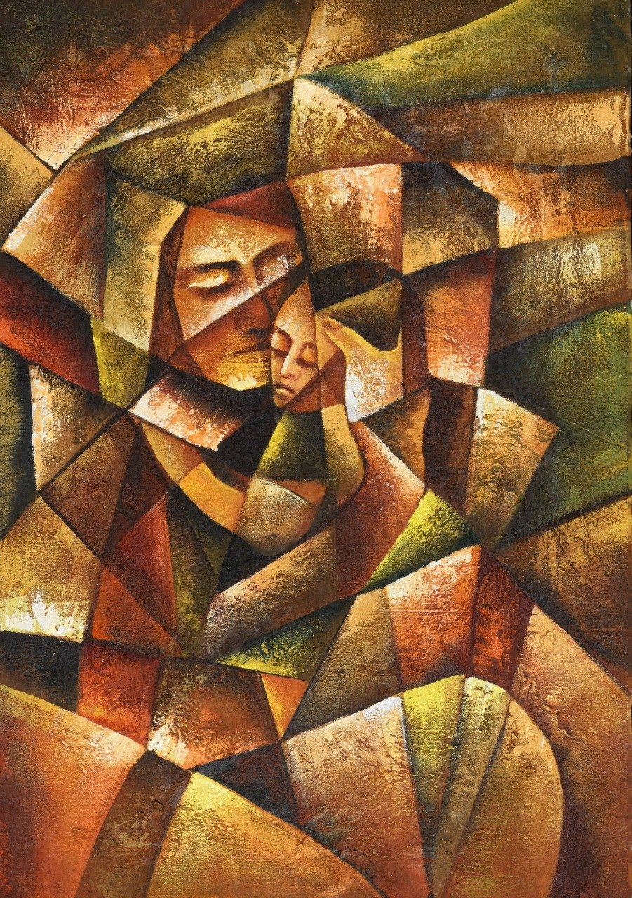 901x1280 Buy Lovely Motherhood Handmade Painting By Community Artists Group - Motherhood Painting