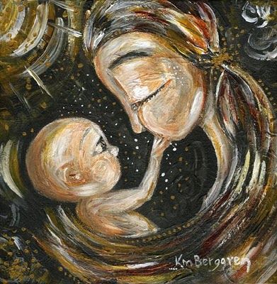 391x400 Motherhood Painting By Katie M. Berggren I Love Her Paintings - Motherhood Painting