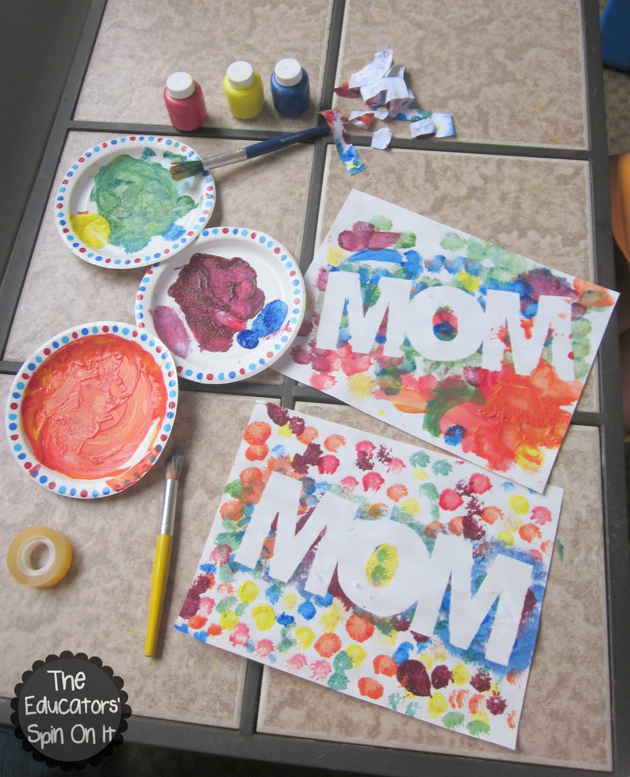 1298x1600 Easy Mothers' Day Craft Idea For Kids With Paint Resist - Mothers Day Painting