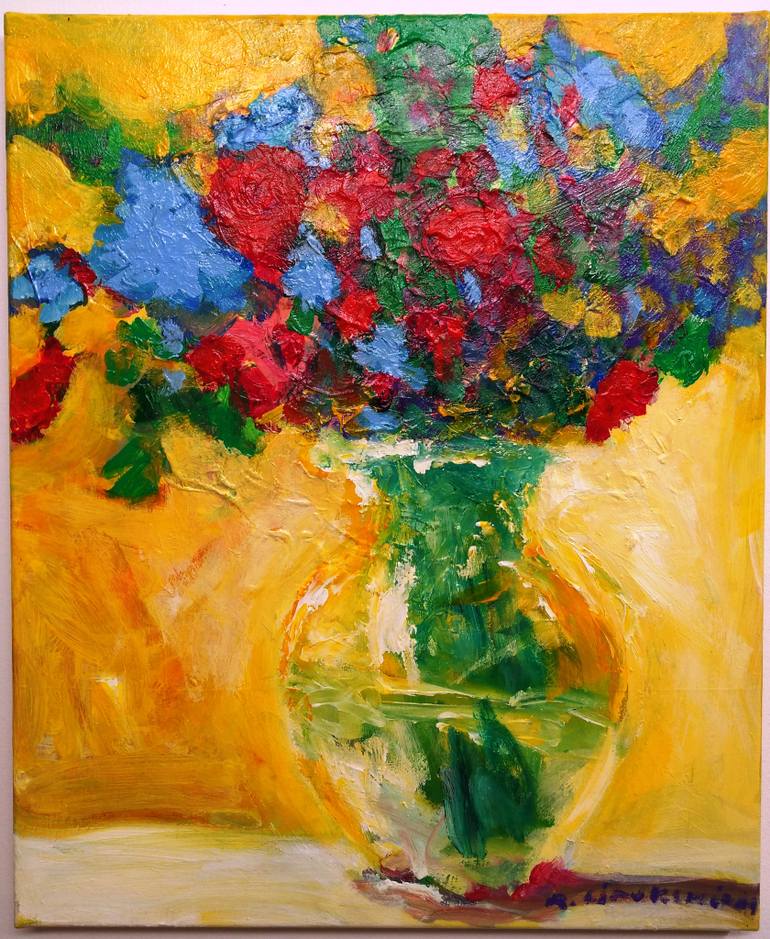 770x939 Saatchi Art Mothers Day Flowers Painting By R Liauksminas - Mothers Day Painting