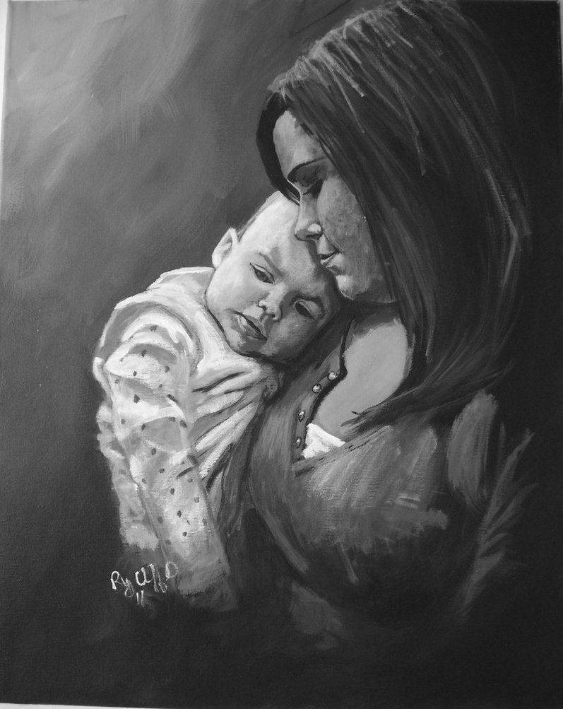 797x1003 Mothers Love Painting Art Drawing People, Ap - Mothers Love Painting