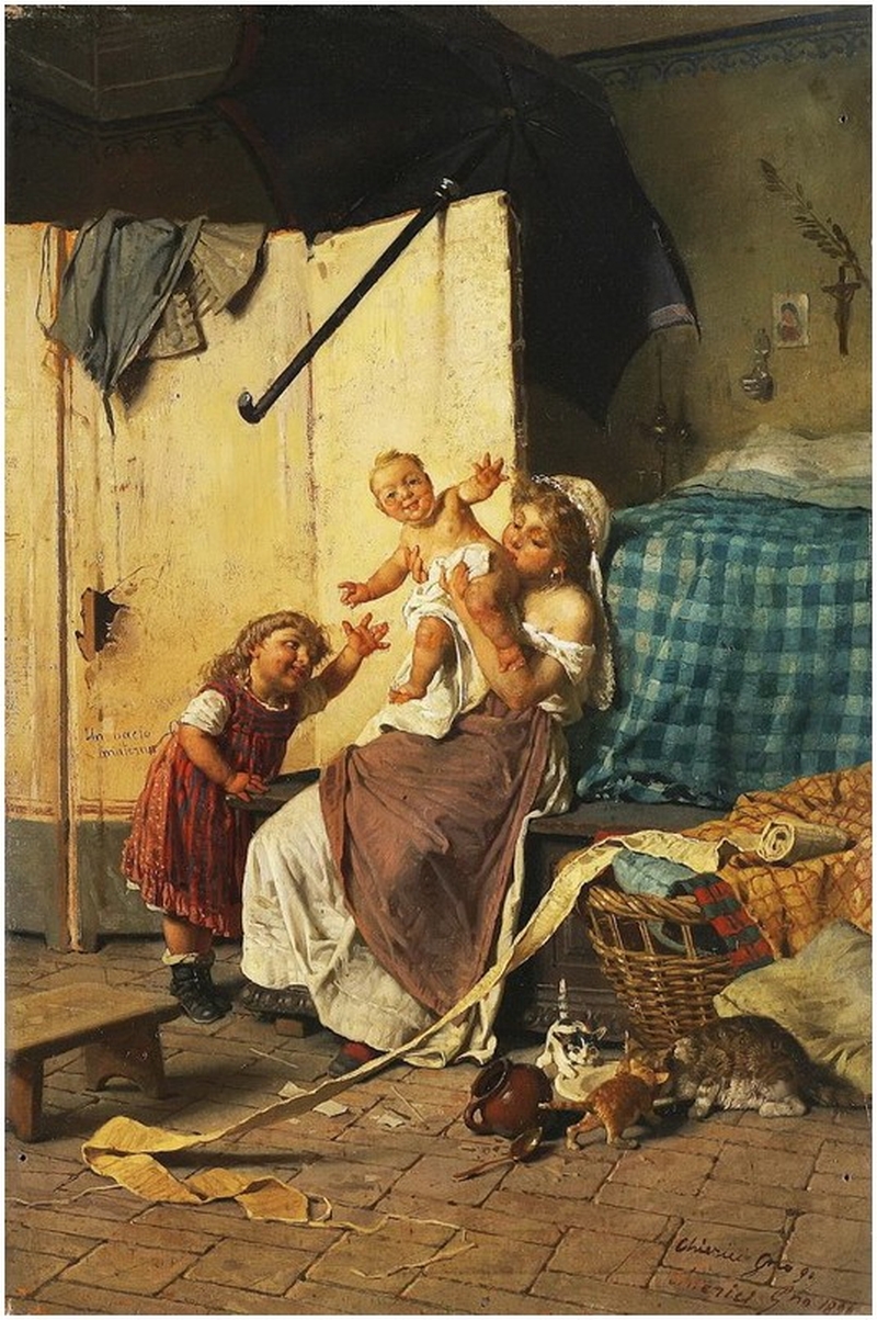 800x1203 A Mothers Love Painting Gaetano Chierici Oil Paintings - Mothers Love Painting