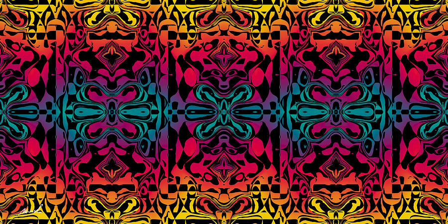 900x450 Psychedelic Tribal Motif Painting By The Art Of Marsha Charlebois - Motif Painting