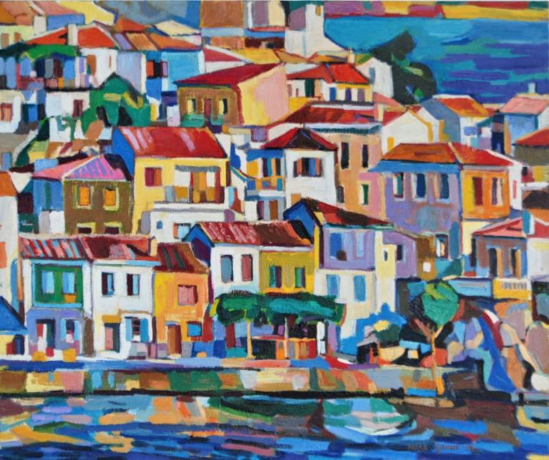 770x645 Saatchi Art Greek Motif Painting By Maja - Motif Painting