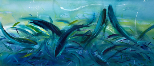 500x215 Painting Liquid Motion No. 2 (Original Art By Deborah Philipp) - Motion Painting