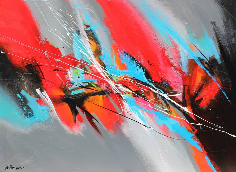 770x560 Saatchi Art Red Motion Painting By Pierre Bellemare - Motion Painting