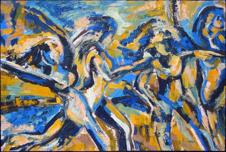 770x518 Saatchi Art Women In Motion Painting By Eva Van Den Hamsvoort - Motion Painting