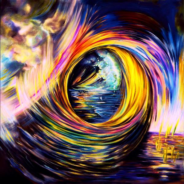 600x600 The Final Wave Lines Of Colors In Circular Spiral Motion Painting - Motion Painting