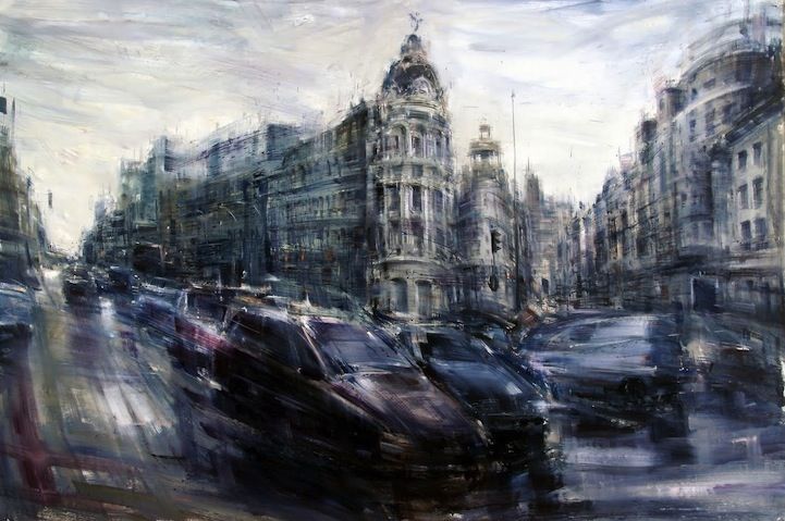 721x479 Dynamic Oil Paintings Of Cityscapes In Motion Paintings, Oil - Motion Painting
