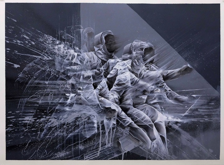 721x532 Dynamic Paintings Feature The Energy Of Fencers In Motion - Motion Painting
