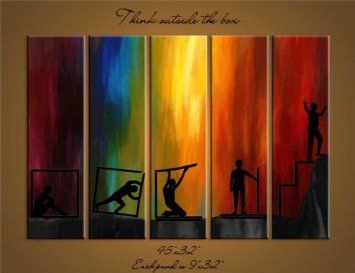 355x273 Think Outside The Box Modern Digital Painting - Motivational Painting