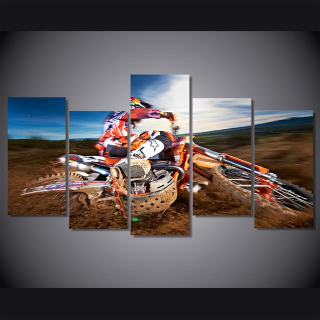 640x640 Modern Hd Printed Motocross Painting On Canvas Room Decoration - Motocross Painting