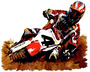 300x241 Motocross Paintings Fine Art America - Motocross Painting