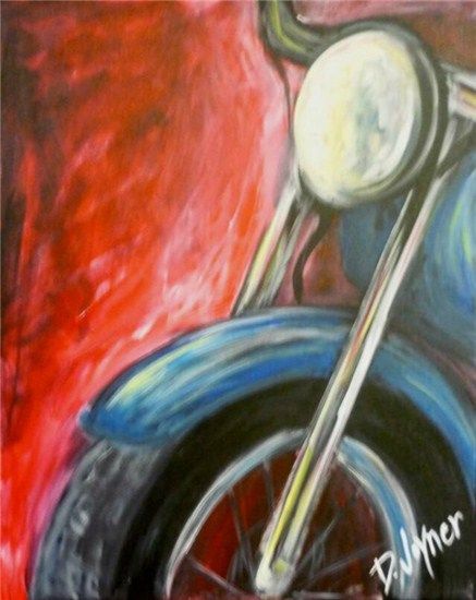 437x550 341 Best Painting Ideas Images On Acrylic Paintings - Motorcycle Canvas Painting