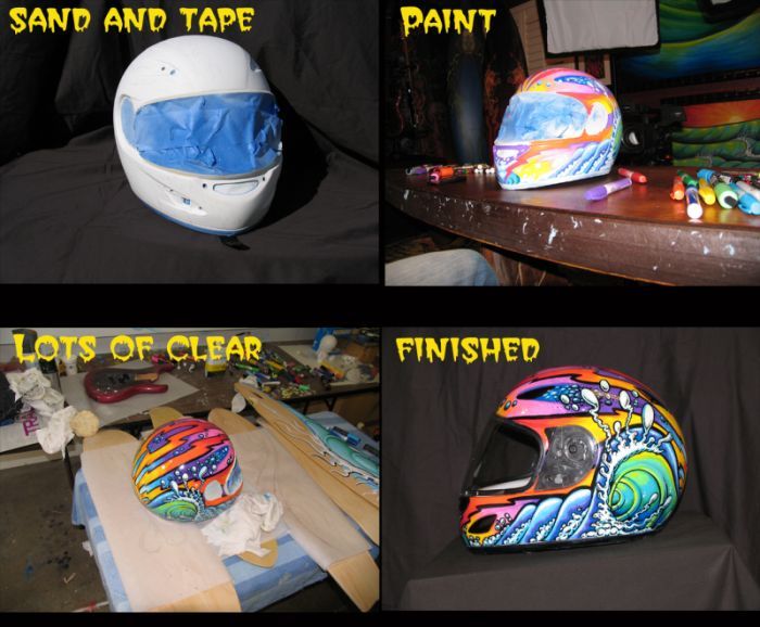 700x578 Steps On How To Paint A Motorcycle Helmet How To Paint And Other - Motorcycle Helmet Painting
