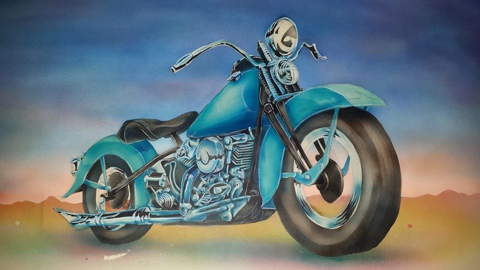 Motorcycle Painting at PaintingValley.com | Explore collection of ...