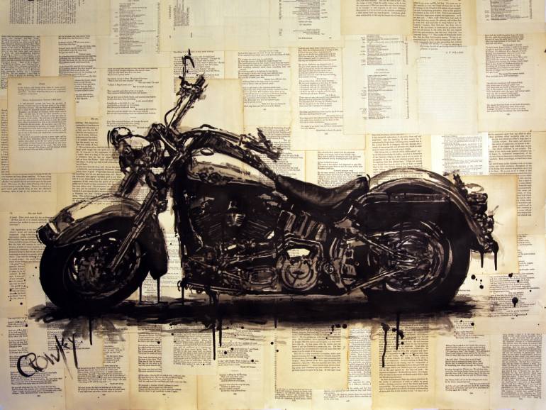 770x578 Saatchi Art Harley Davidson Motorcycle Painting By Darren Crowley - Motorcycle Painting