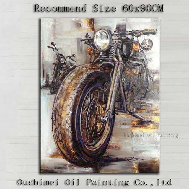640x640 Top Artist Hand Painted Impression Abstract Motorcycle Oil - Motorcycle Painting