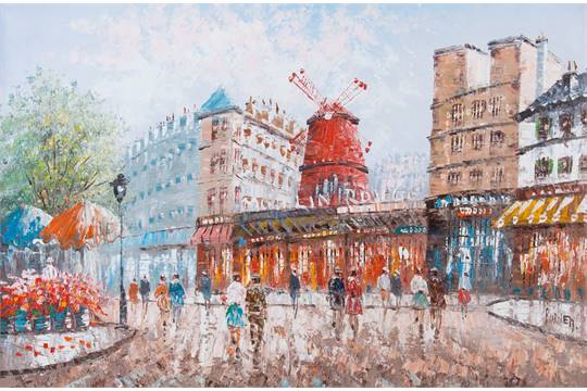 540x360 Caroline C Burnett Original Oil - Moulin Rouge Painting