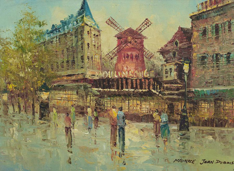 800x585 French Painter. Dubois. Moulin Rouge. Paris Picture. John - Moulin Rouge Painting