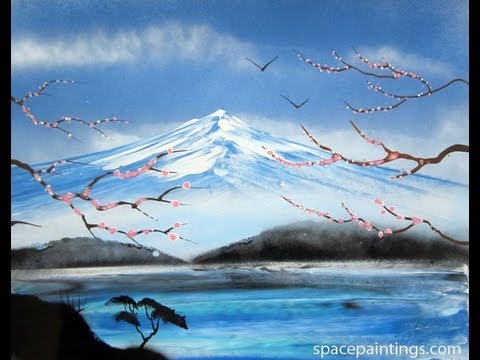 480x360 Mount Fuji Spray Paint Art - Mount Fuji Painting