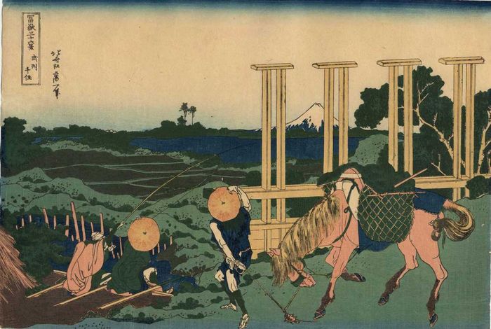 700x470 Japanese Woodblock, Hokusai, 36 Views Of Mount Fuji, Senju - Mount Fuji Painting Hokusai