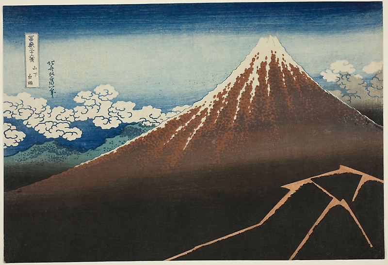 800x547 Shower Below The Summit (Sanka Hakuu), From The Series Thirty Six - Mount Fuji Painting Hokusai