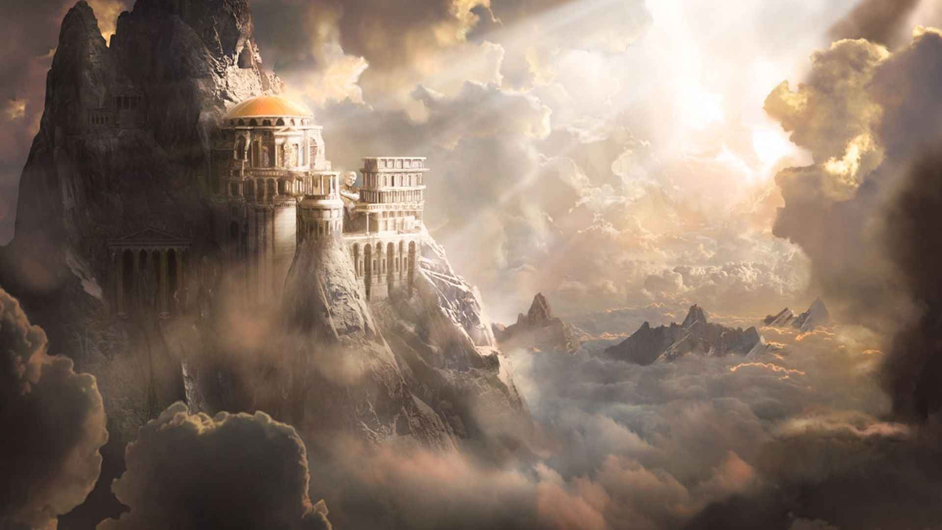 1920x1080 Mount Olympus Painting - Mount Olympus Painting
