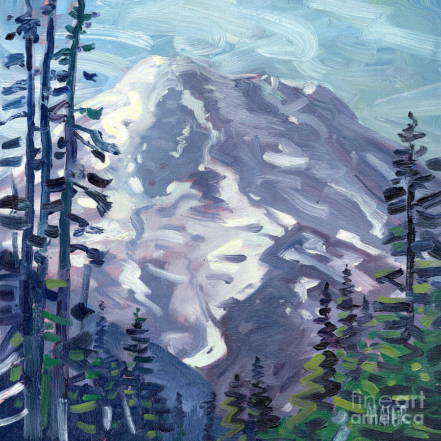 900x900 Mount Rainier From Sunrise Point Painting By Donald Maier - Mount Rainier Painting