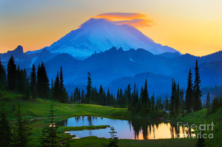 900x599 Mount Rainier Goodnight Photograph By Inge Johnsson - Mount Rainier Painting
