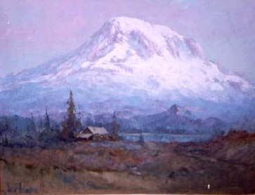 363x278 Mount Rainier Oil Painting By Artist Gene Amonson - Mount Rainier Painting