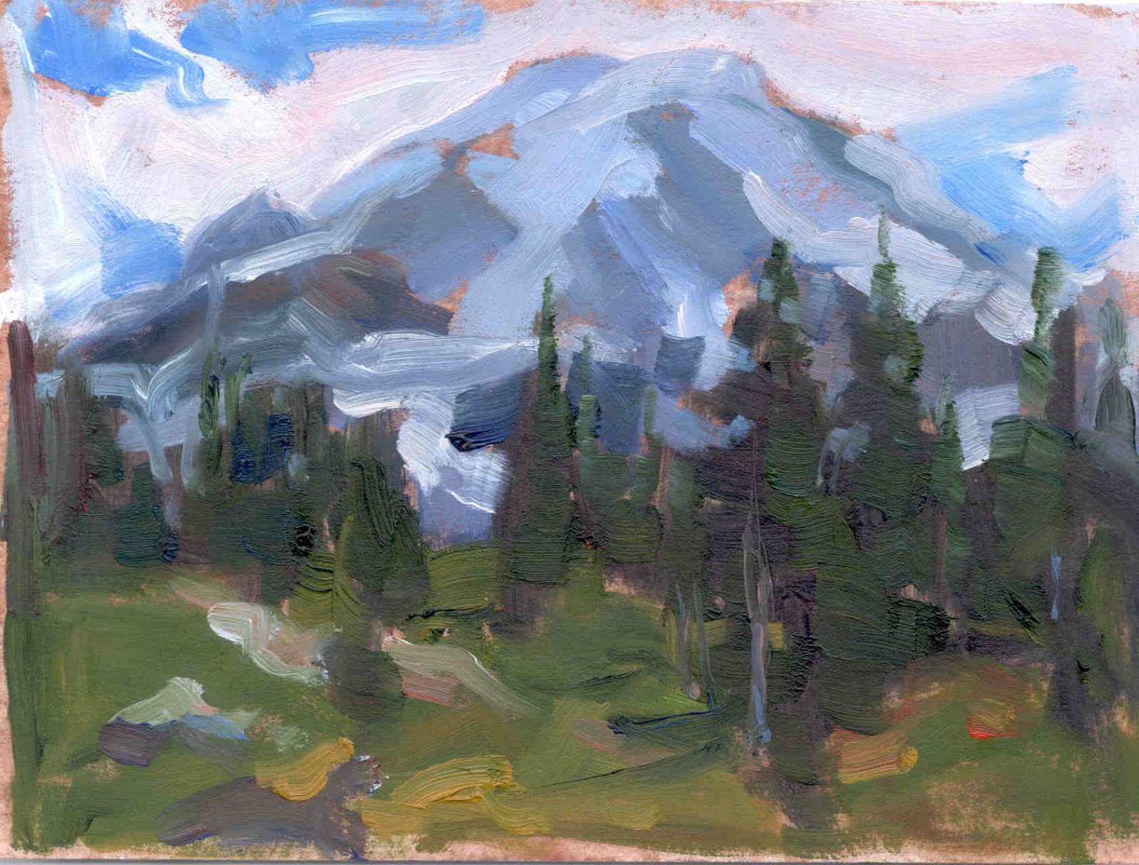 1600x1216 Kathryn Townsend Painting Studio Mt. Rainier From Spray Park - Mount Rainier Painting