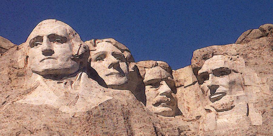 900x450 Mount Rushmore American Presidents Drawing By Peter Potter - Mount Rushmore Painting