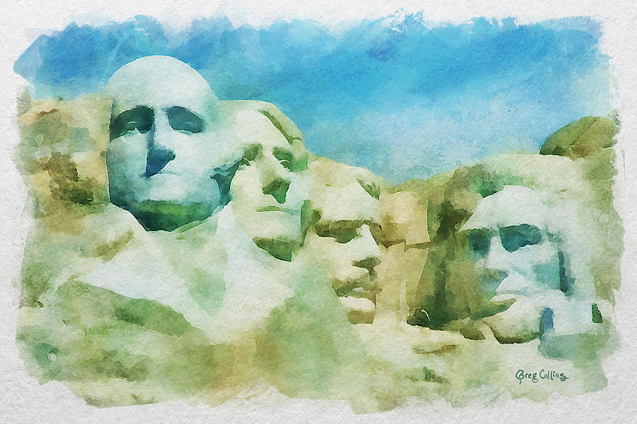 900x600 Mount Rushmore Painting By Greg Collins - Mount Rushmore Painting