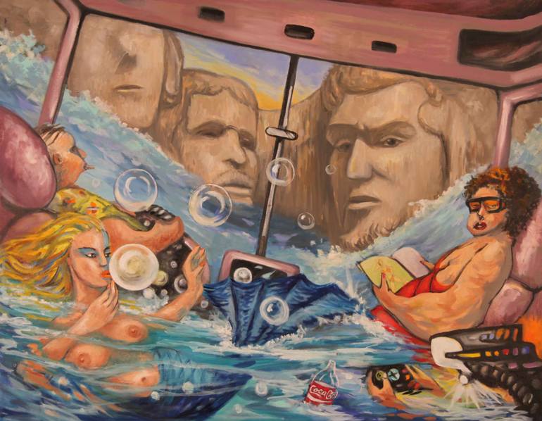 770x598 Saatchi Art Mount Rushmore Flood Painting By Kris Krohn - Mount Rushmore Painting