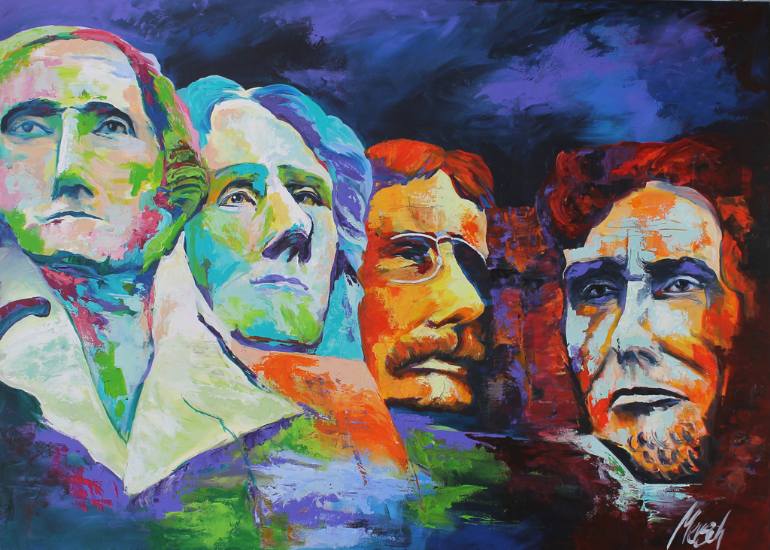 770x550 Saatchi Art Mount Rushmore Painting By Ursula Mersch - Mount Rushmore Painting