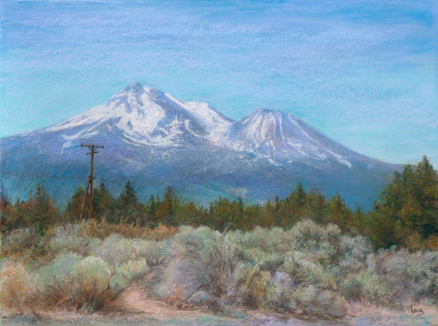 640x477 Landscape Pastel Paintings By Ina Prosser Ashland Galleries - Mount Shasta Painting